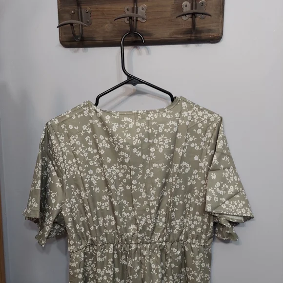 Bloom Flutter Sleeve Ditsy Floral Pocket Split Maxi Dress Size - Picture 4 of 12